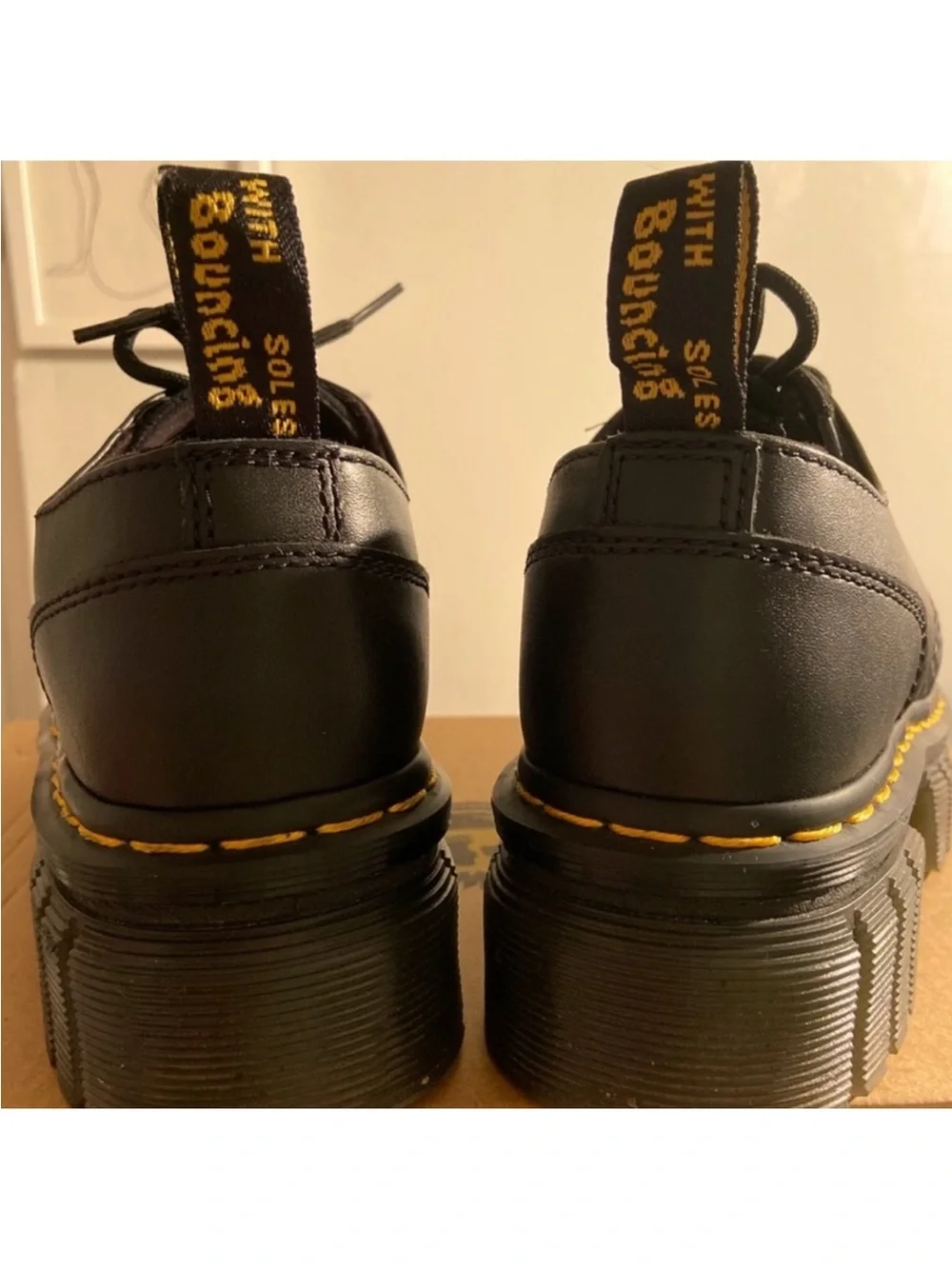 Dr. Martens Audrick Black Leather Chunky Platform Lace-Up Shoes